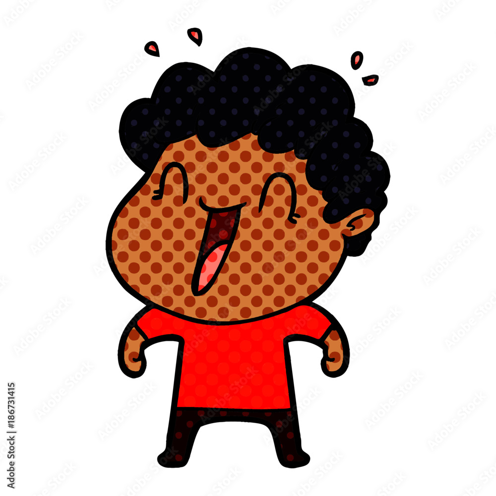 Obraz premium cartoon happy man