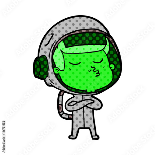 cartoon confident astronaut