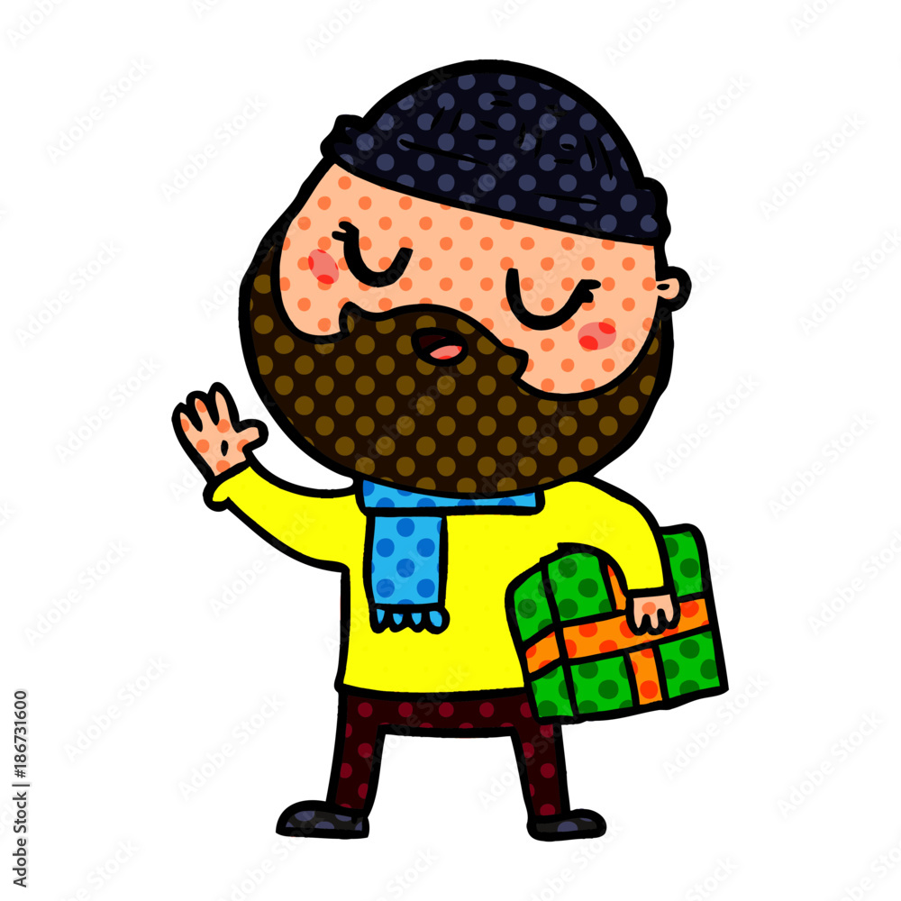 cartoon man with beard