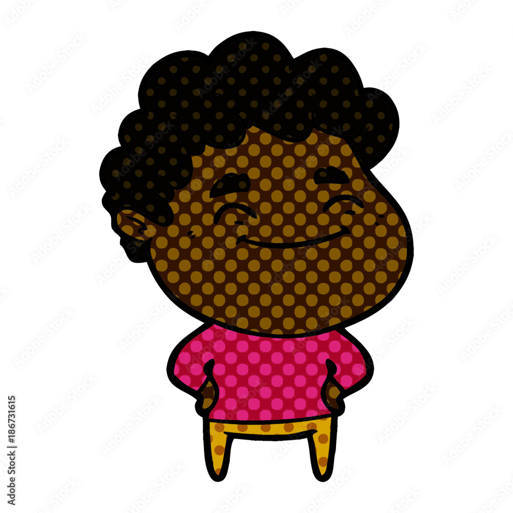 cartoon friendly man