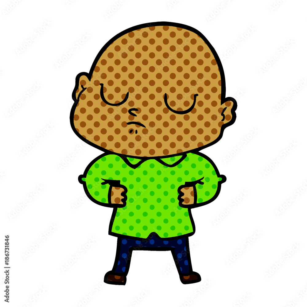 cartoon bald man