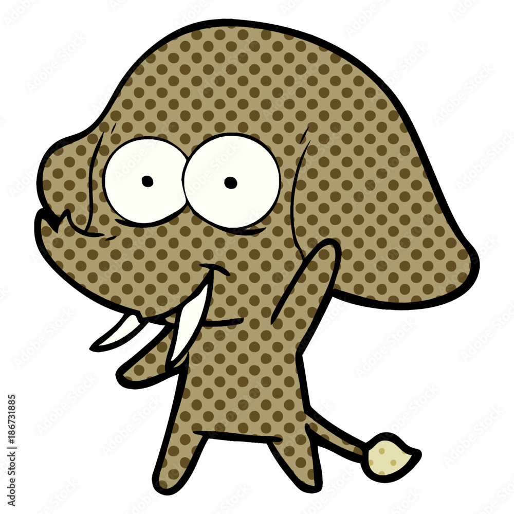 Obraz premium happy cartoon elephant