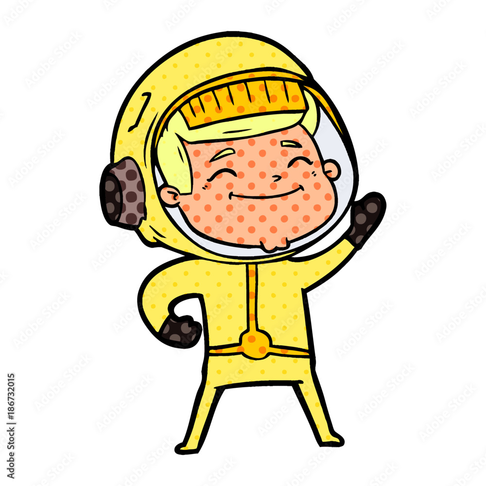 Fototapeta premium happy cartoon astronaut