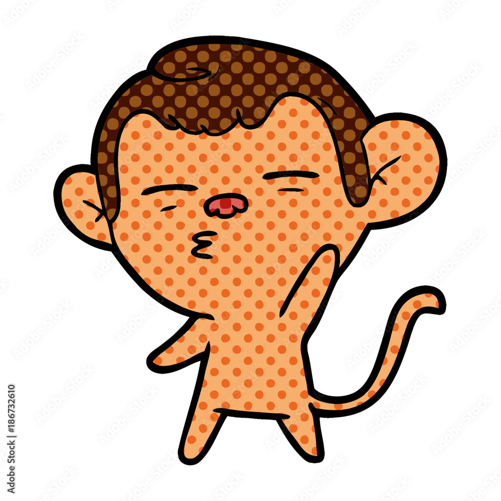 Fototapeta premium cartoon suspicious monkey
