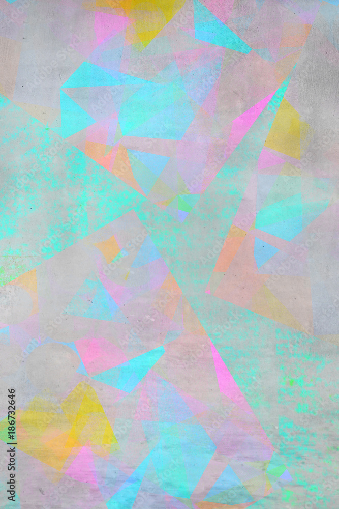 Grafischer Abstrakter Hintergrund - blaue und pinkfarbene Pastellfarben auf grauer Wand Grafischer Abstrakter Hintergrund - blaue und pinkfarbene Pastellfarben auf grauer Wand