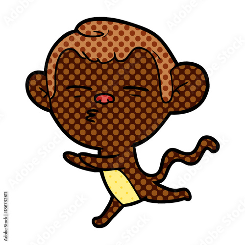 cartoon suspicious monkey