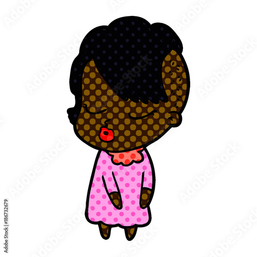cartoon pretty hipster girl