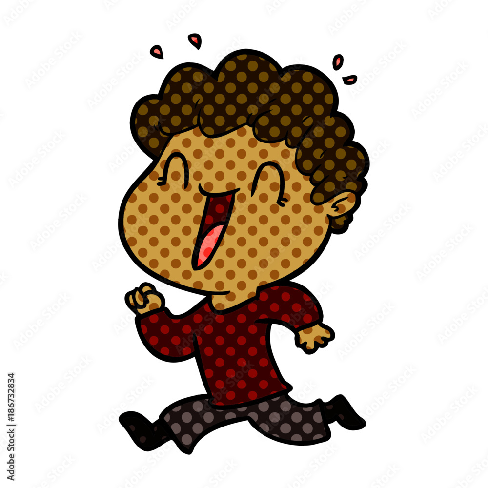 Obraz premium cartoon happy man