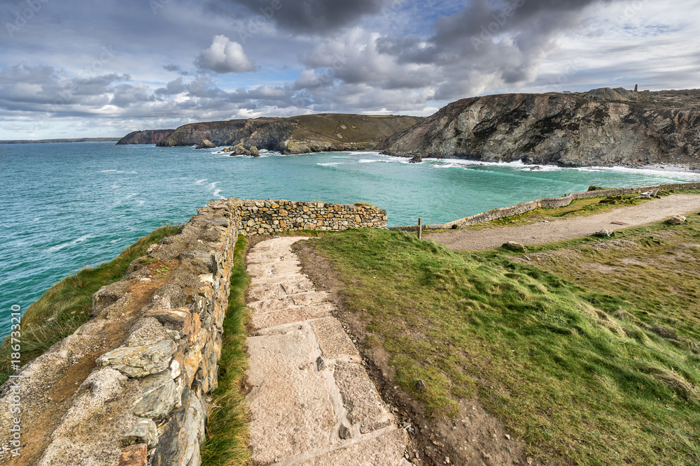 The south west coastal path at St Agnes in Cornwall The south west coastal path at St Agnes in Cornwall