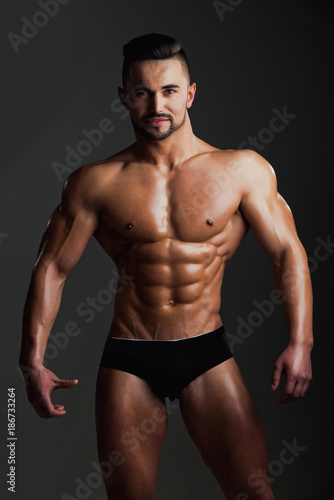 Man with muscular body and torso.