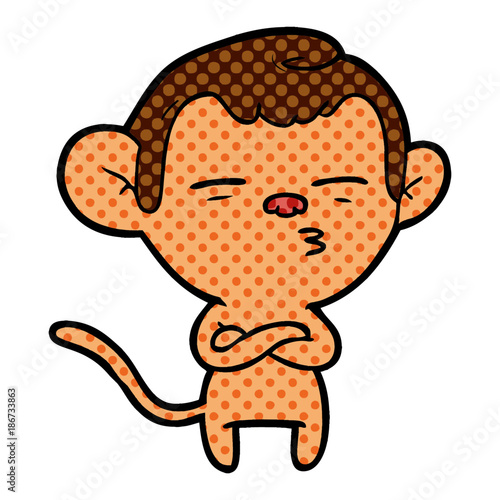 cartoon suspicious monkey