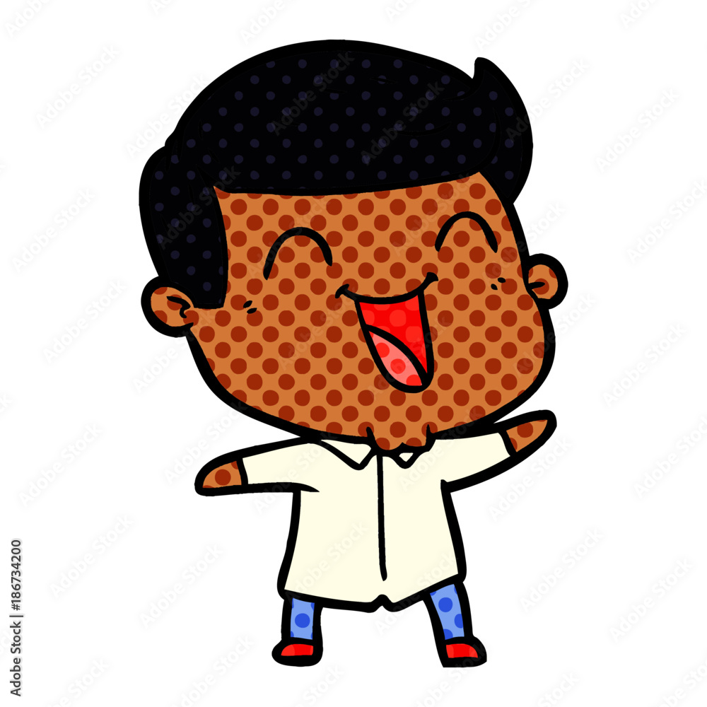 Obraz premium cartoon man laughing