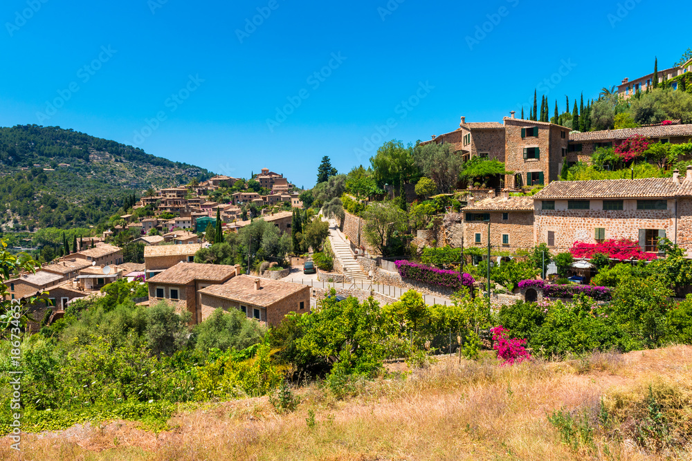 View on the Village of Deia Mallorca Spain
