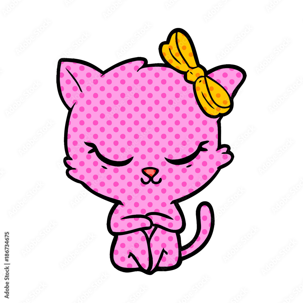 cute cartoon cat with bow cute cartoon cat with bow