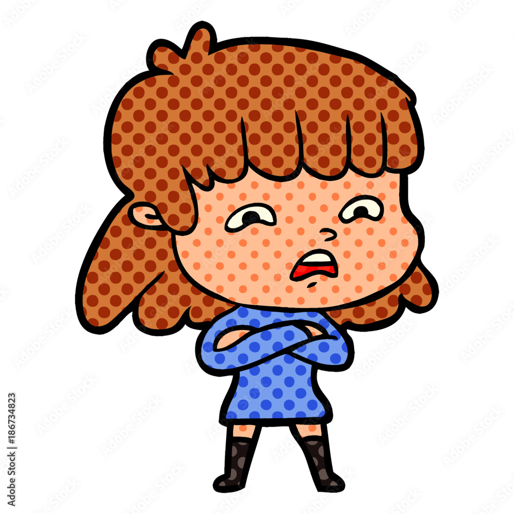 cartoon worried woman cartoon worried woman