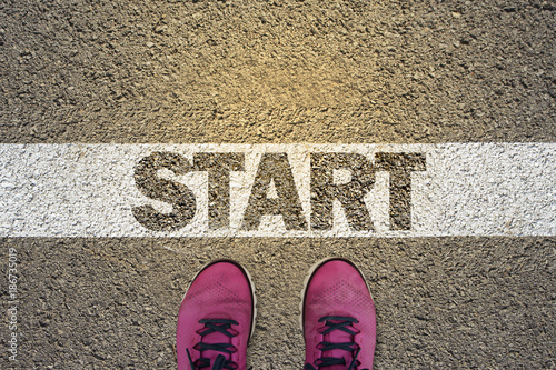 A person standing in the starting line