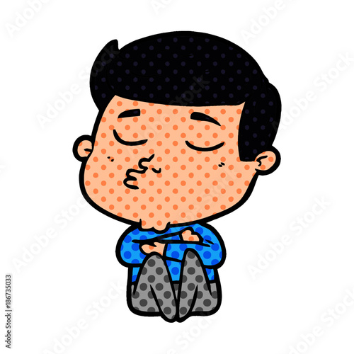 cartoon model guy pouting