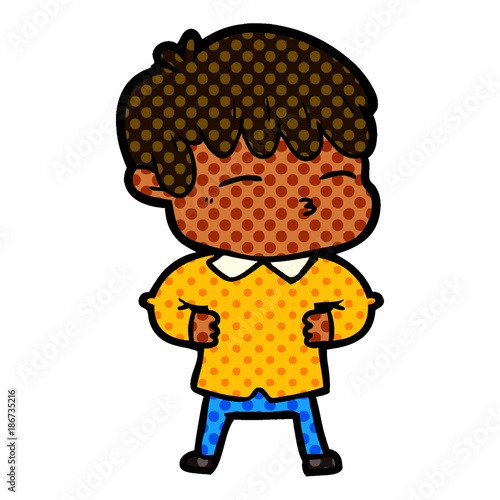 cartoon curious boy
