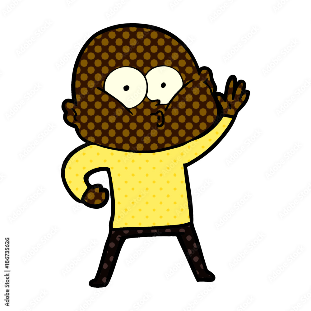 Fototapeta premium cartoon bald man staring