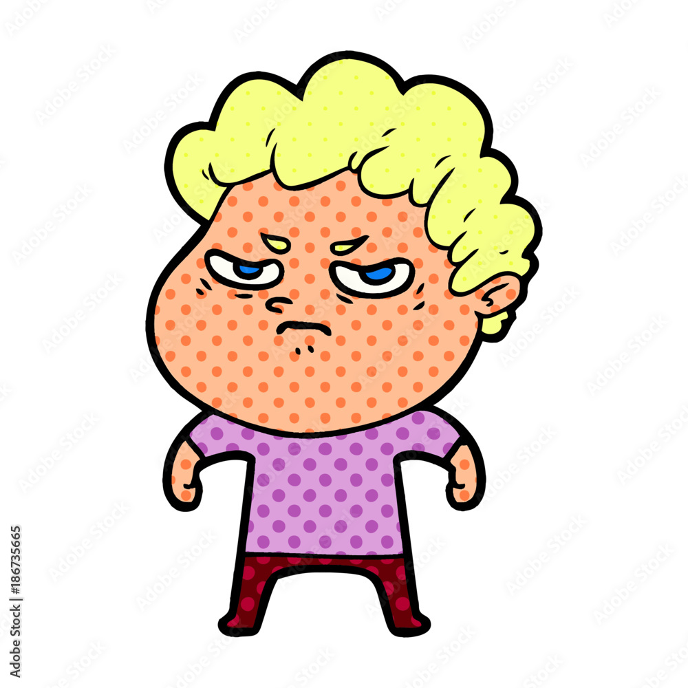 cartoon angry man