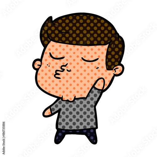 cartoon model guy pouting