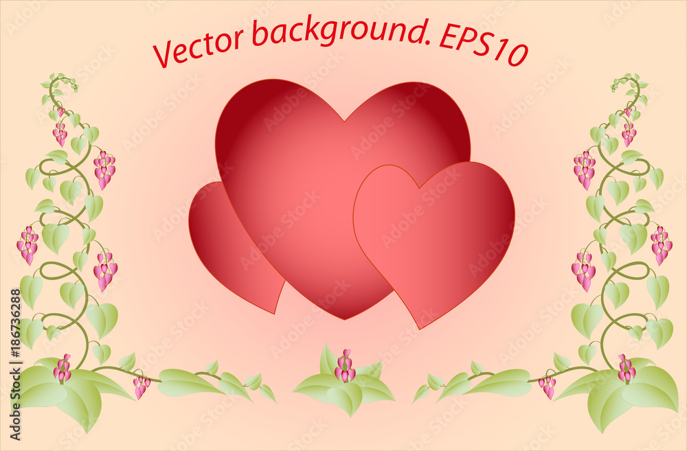 Decorative colorful floral hearts. Eps10 vector illustration