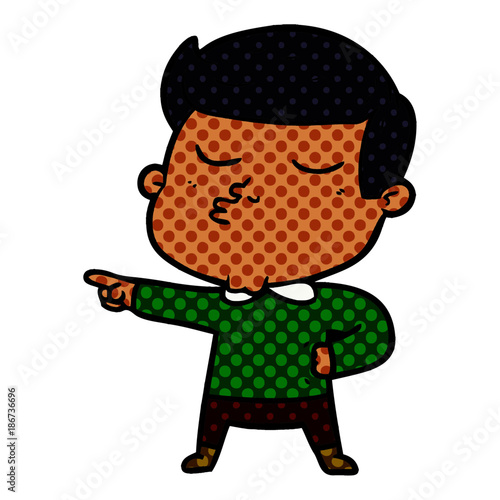 cartoon model guy pouting