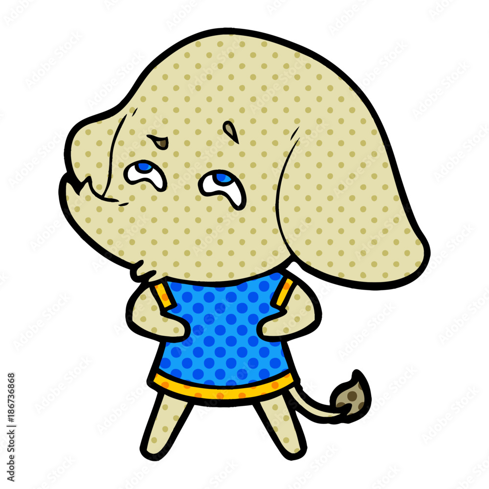 Fototapeta premium cartoon elephant remembering