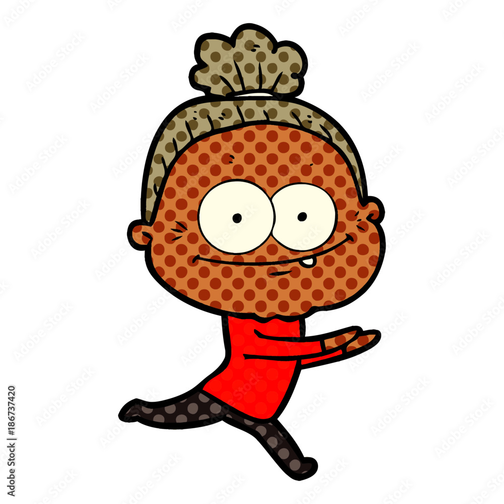 cartoon happy old woman cartoon happy old woman
