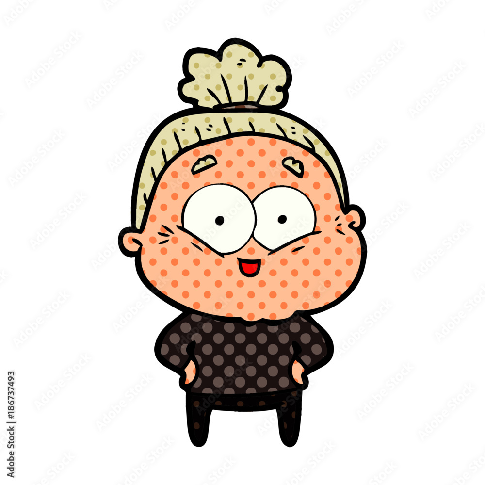 cartoon happy old woman cartoon happy old woman
