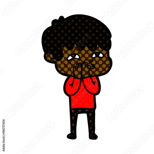cartoon curious man