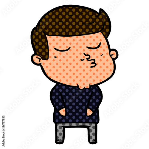 cartoon model guy pouting