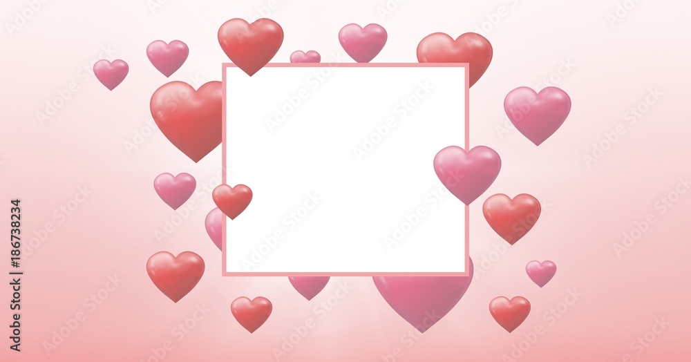 Bubbly Valentines hearts with empty box Bubbly Valentines hearts with empty box