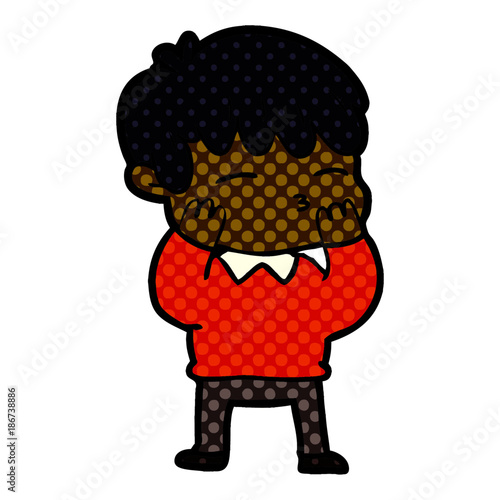 cartoon curious boy