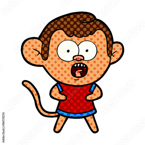 cartoon shocked monkey