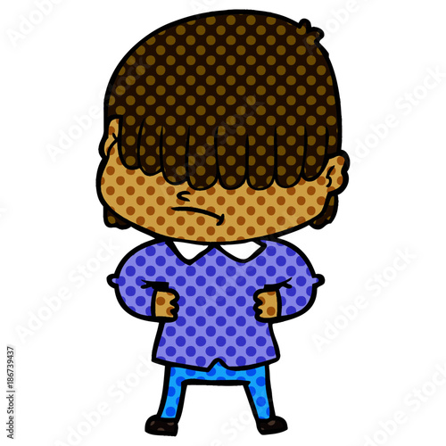 cartoon boy with untidy hair