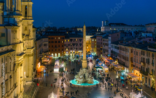 Piazza Navona in Rome during Christmas time. Italy. photo