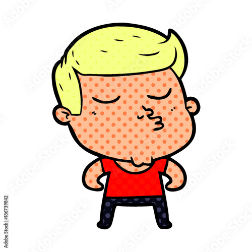 cartoon model guy pouting