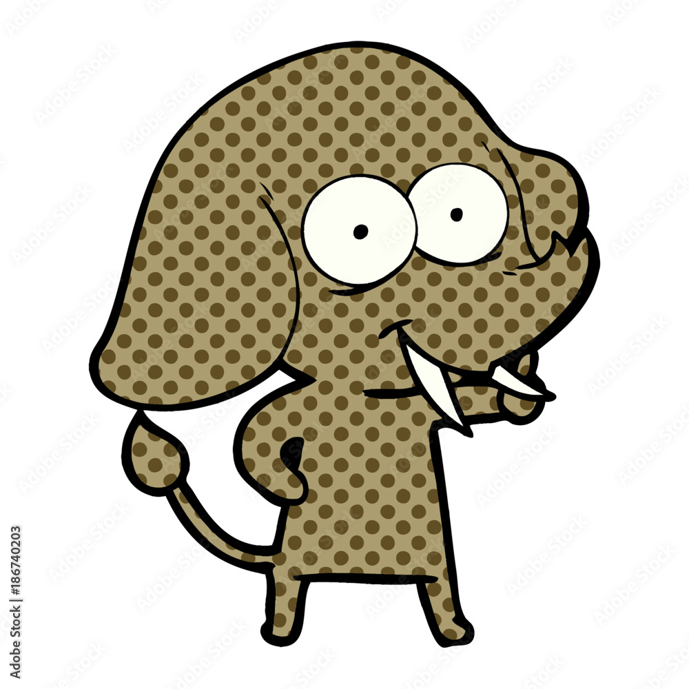 Obraz premium happy cartoon elephant