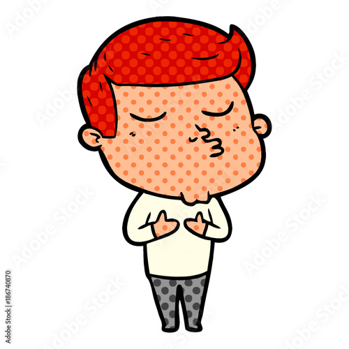 cartoon model guy pouting