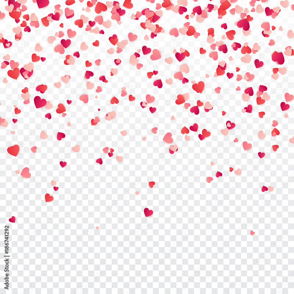 Heart confetti. Valentines, Womens, Mothers day background with