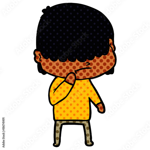 cartoon boy with untidy hair