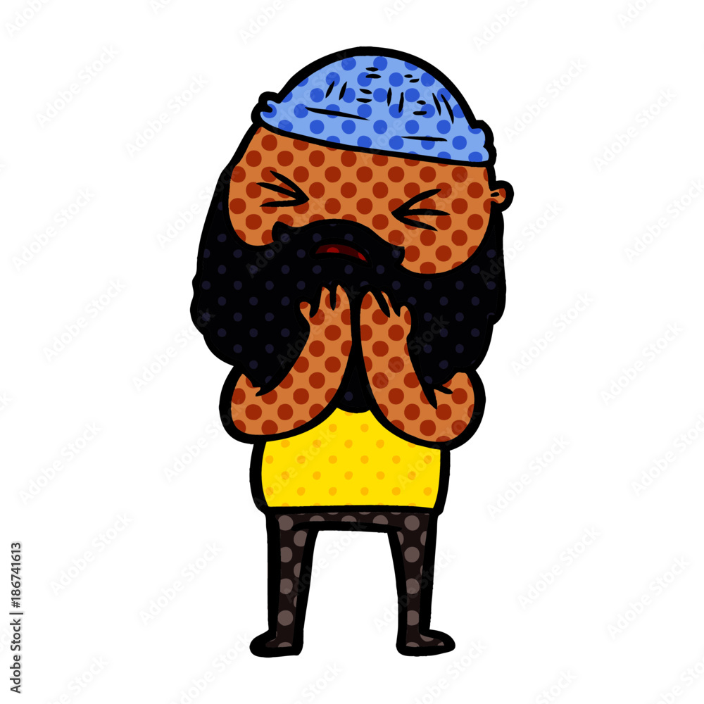 Obraz premium cartoon man with beard