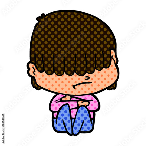 cartoon boy with untidy hair