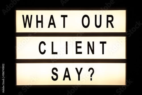 What our client say hanging light box