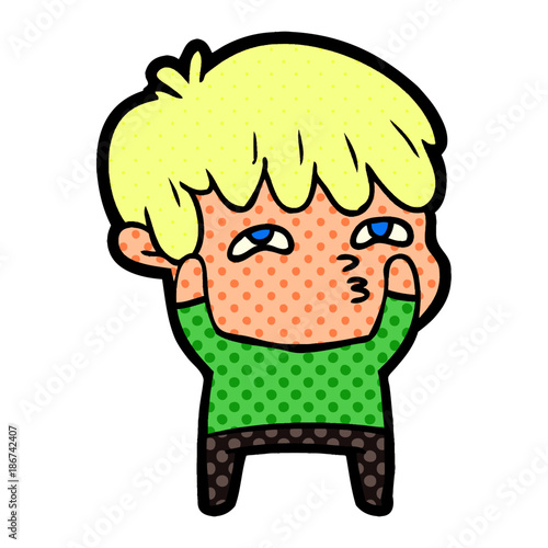 cartoon curious man