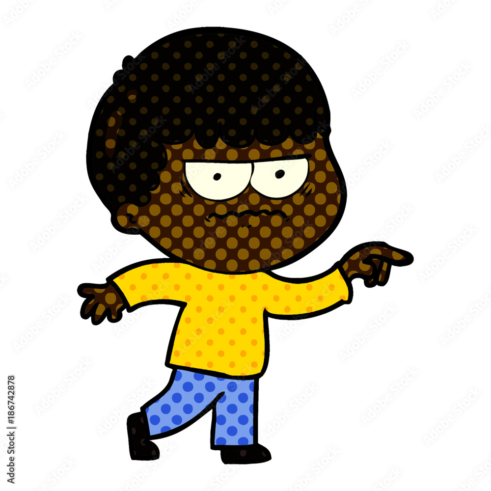 Obraz premium cartoon annoyed man