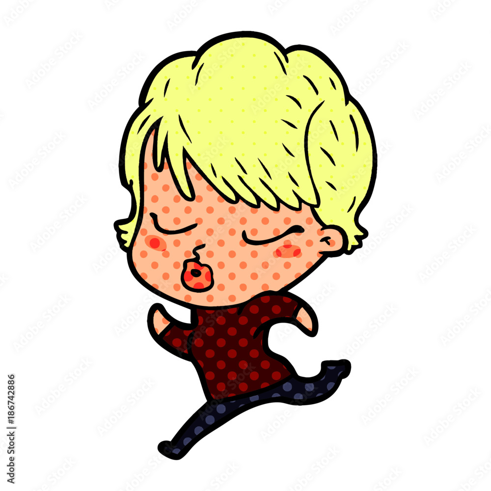 cartoon woman with eyes shut cartoon woman with eyes shut