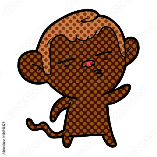 cartoon suspicious monkey