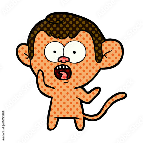cartoon shocked monkey